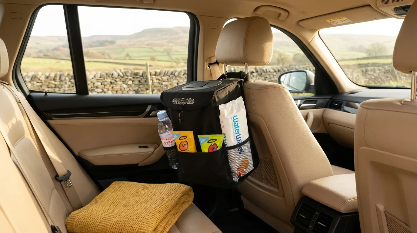 CheekyBin car bin showing how to keep car clean with kids