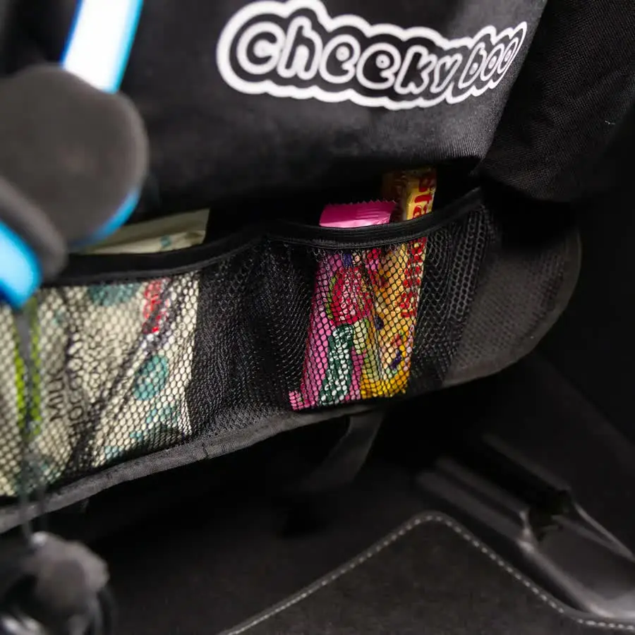 CheekyBoo Car Seat Organiser pockets close-up
